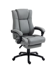 Vinsetto PU Leather Computer Office Chair with Footrest, Grey 921-440V70GY