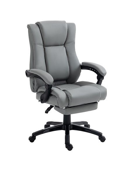 Vinsetto PU Leather Computer Office Chair with Footrest, Grey 921-440V70GY - pic 33726 | FastDaddyshop