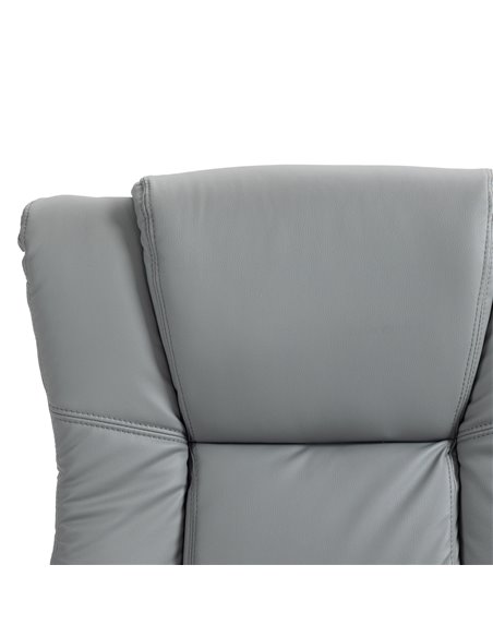 Vinsetto PU Leather Office Chair, Swivel Computer Chair with Footrest, Wheels, Adjustable Height, Grey 921-440V70GY - pic 33734 | FastDaddyshop