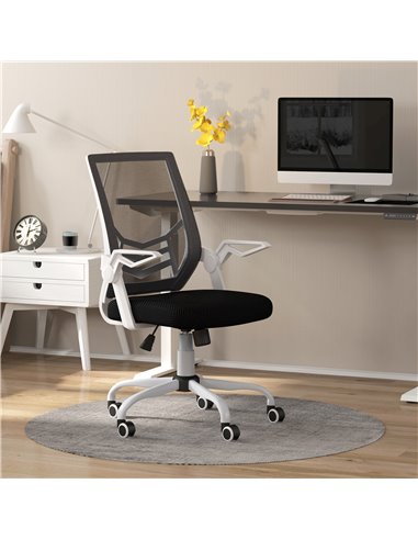 Vinsetto Mesh Computer Desk Office Chair with Lumbar Back Support, Black 921-547V70BK