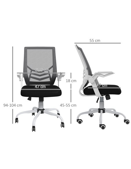 Vinsetto Mesh Computer Desk Office Chair with Lumbar Back Support, Black 921-547V70BK - pic 33746 | FastDaddyshop