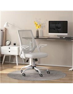 Vinsetto Mesh Computer Desk Office Chair with Lumbar Back Support, White 921-547V70WT 2
