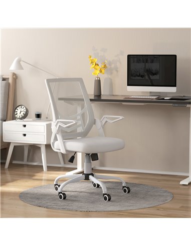 Vinsetto Mesh Computer Desk Office Chair with Lumbar Back Support, White 921-547V70WT