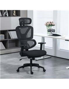 Vinsetto Mesh Office Desk Chair with Lumbar Support, Black 921-513V71BK 2