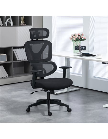 Vinsetto Mesh Office Desk Chair with Lumbar Support, Black 921-513V71BK - pic 33781 | FastDaddyshop