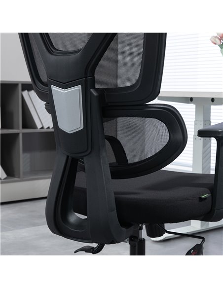 Vinsetto Mesh Office Chair, Height Adjustable Desk Chair with Lumbar Support, Swivel Wheels and Adjustable Headrest, Black 921-5 - pic 33788 | FastDaddyshop