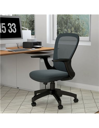 Vinsetto Ergonomic Office Desk Chair with Lumbar Back Support, Grey 921-694V70CG