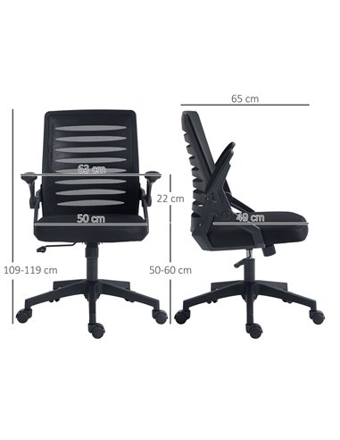 Vinsetto Mesh Task Computer Office Chair with Lumbar Support, Black 921-512V71BK
