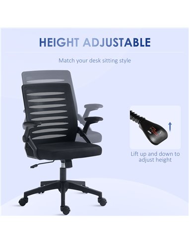 Vinsetto Mesh Office Chair, Swivel Task Computer Chair for Home with Lumbar Support 921-512V71BK