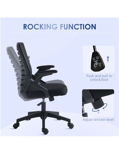 Vinsetto Mesh Office Chair, Swivel Task Computer Chair for Home with Lumbar Support 921-512V71BK