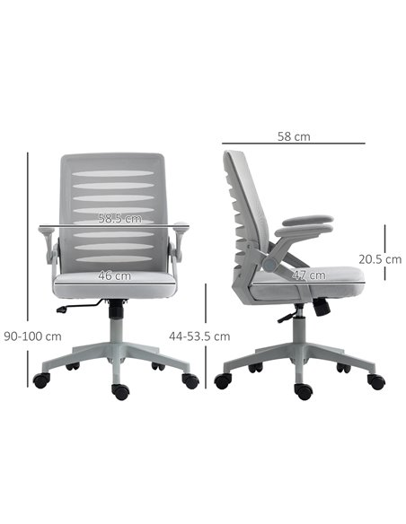 Vinsetto Mesh Task Computer Office Chair with Lumbar Support, Grey 921-512V71GY - pic 33809 | FastDaddyshop