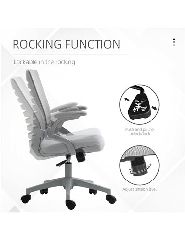 Vinsetto Mesh Office Chair, Swivel Task Computer Chair for Home with Lumbar Support 921-512V71GY