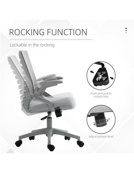 Vinsetto Mesh Office Chair, Swivel Task Computer Chair for Home with Lumbar Support 921-512V71GY - pic 33812 | FastDaddyshop