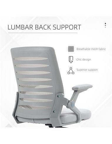 Vinsetto Mesh Office Chair, Swivel Task Computer Chair for Home with Lumbar Support 921-512V71GY