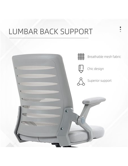 Vinsetto Mesh Office Chair, Swivel Task Computer Chair for Home with Lumbar Support 921-512V71GY - pic 33813 | FastDaddyshop