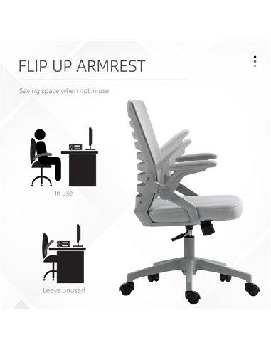 Vinsetto Mesh Office Chair, Swivel Task Computer Chair for Home with Lumbar Support 921-512V71GY