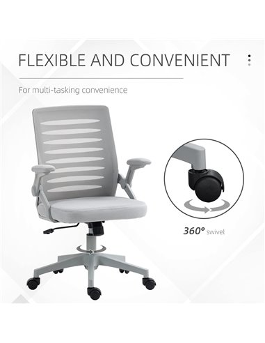 Vinsetto Mesh Office Chair, Swivel Task Computer Chair for Home with Lumbar Support 921-512V71GY