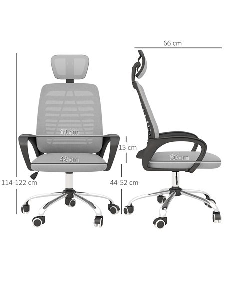 Vinsetto Ergonomic Office Desk Chair with Lumbar Back Support, Grey 921-692V70GY - pic 33881 | FastDaddyshop