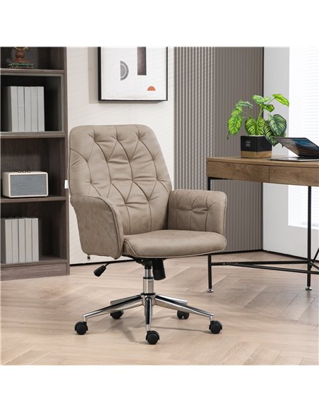 Vinsetto Microfibre Computer Chair with Armrest, Khaki 921-103V71KK - pic 33889 | FastDaddyshop