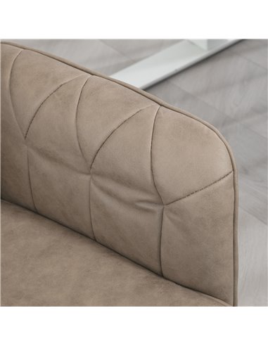 Vinsetto Microfibre Computer Chair with Armrest, Modern Swivel Chair with Adjustable Height, Khaki 921-103V71KK