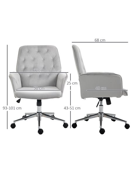 Vinsetto Linen Computer Chair with Armrest, Light Grey 921-103V72GY - pic 33899 | FastDaddyshop