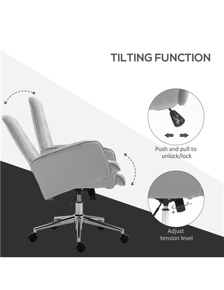 Vinsetto Linen Computer Chair with Armrest, Modern Swivel Chair with Adjustable Height, Light Grey 921-103V72GY - pic 33902 | FastDaddyshop