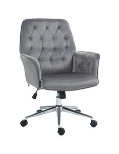 Vinsetto Linen Computer Chair with Armrest, Modern Swivel Chair with Adjustable Height, Dark Grey 921-103V72CG
