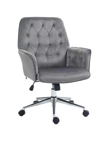 Vinsetto Linen Computer Chair with Armrest, Modern Swivel Chair with Adjustable Height, Dark Grey 921-103V72CG - pic 33906 | FastDaddyshop