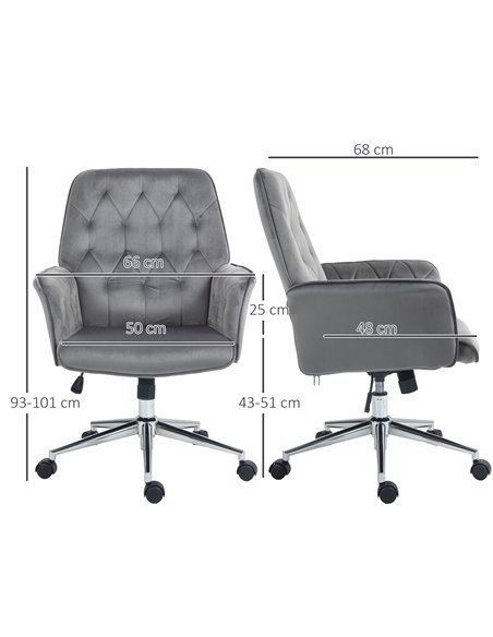 Vinsetto Linen Computer Chair with Armrest, Modern Swivel Chair with Adjustable Height, Dark Grey 921-103V72CG - pic 33908 | FastDaddyshop