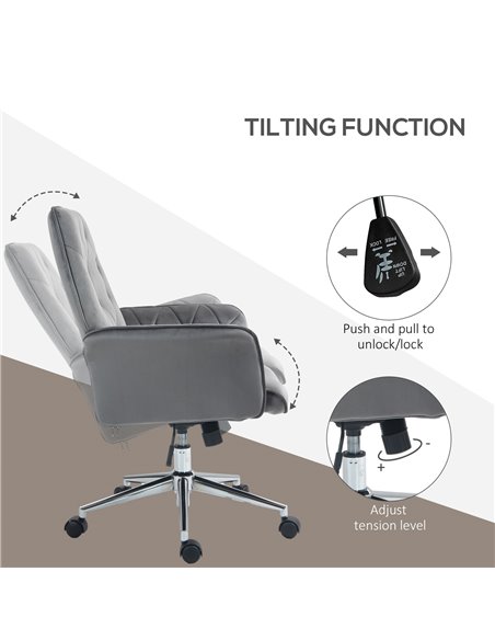 Vinsetto Linen Computer Chair with Armrest, Modern Swivel Chair with Adjustable Height, Dark Grey 921-103V72CG - pic 33910 | FastDaddyshop