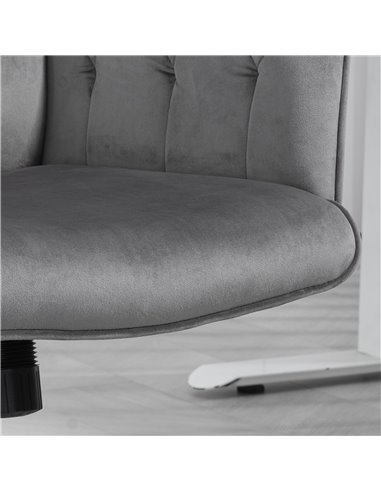 Vinsetto Linen Computer Chair with Armrest, Modern Swivel Chair with Adjustable Height, Dark Grey 921-103V72CG
