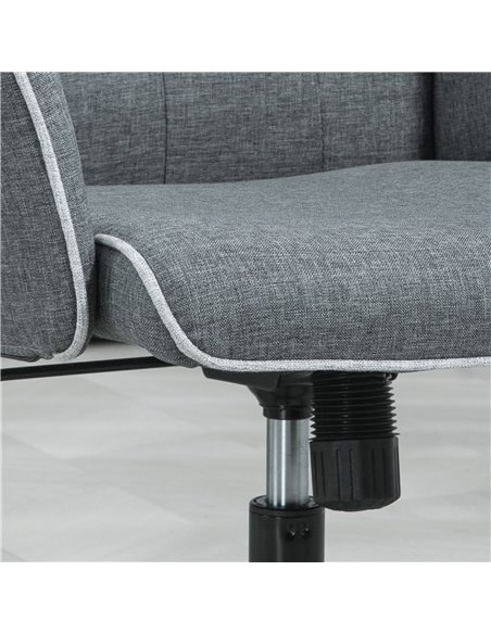 HOMCOM Linen Computer Chair with Armrest, Modern Swivel Chair with Adjustable Height, Dark Grey 921-103V70CG - pic 33923 | FastDaddyshop