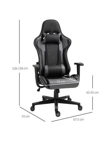 Vinsetto High Back Racing Gaming Chair, Black PU Leather 921-251V70