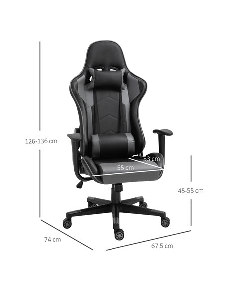 Vinsetto High Back Racing Gaming Chair, Black PU Leather 921-251V70 - pic 33926 | FastDaddyshop