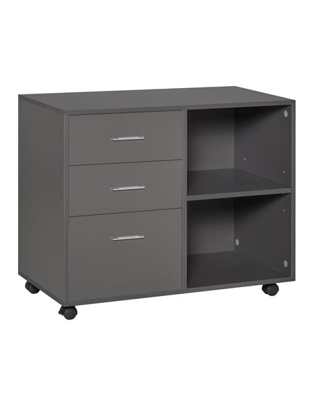 HOMCOM Freestanding Printer Stand Unit with 3 Drawers, Grey 924-013GY - pic 33942 | FastDaddyshop