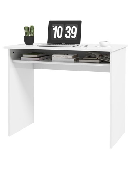 HOMCOM 90 x 50cm Computer Modern Home Office Desk, High Gloss White 836-046V01WT - pic 33951 | FastDaddyshop