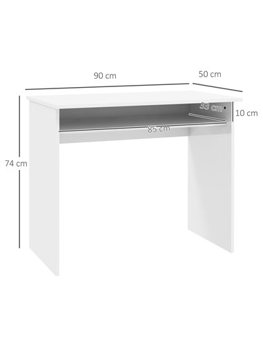 HOMCOM 90 x 50cm Computer Modern Home Office Desk, High Gloss White 836-046V01WT