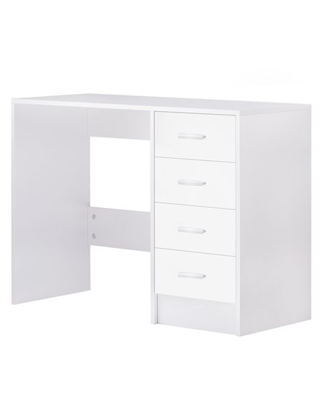 HOMCOM Computer Writing Desk with 4 Drawers, High Gloss White 02-0704 - pic 34023 | FastDaddyshop