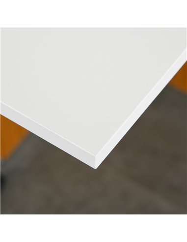 HOMCOM Folding Dining Table Writing Desk Workstation w/ Casters Teak Colour, White 833-412