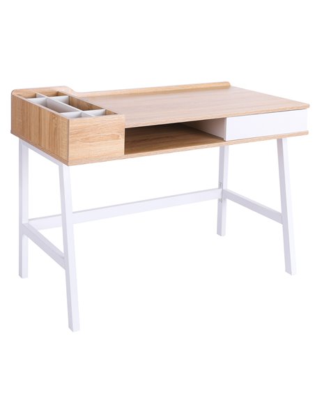 HOMCOM Computer Writing Desk Workstation with Drawer, Oak and White 833-408 - pic 34041 | FastDaddyshop