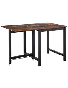 HOMCOM Foldable Dining Table, Rustic Brown 835-342BK