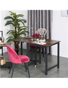 HOMCOM Foldable Dining Table, Rustic Brown 835-342BK 2