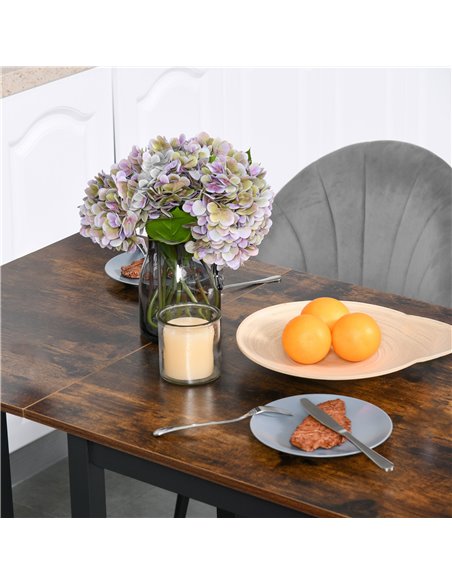 HOMCOM Foldable Dining Table Drop Leaf Folding Side Console Writing Desk for Kitchen, Dining Room, Rustic Brown 835-342BK - pic 34074 | FastDaddyshop