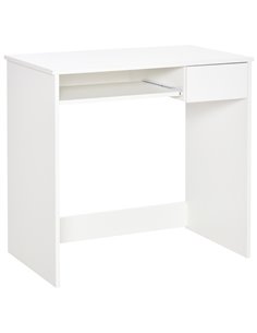 HOMCOM Compact Small Computer PC Table with Keyboard Tray, White 836-410WT