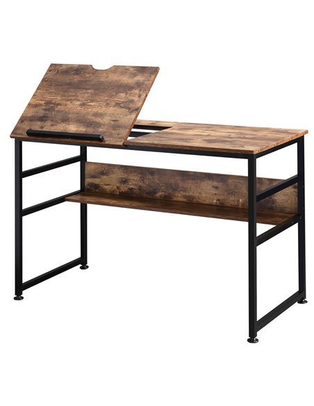 HOMCOM Adjustable Art Desk Drawing Table with 15-Level Tabletop, Rustic Brown 836-395 - pic 34104 | FastDaddyshop