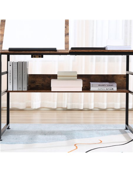HOMCOM Adjustable Drafting Table Art Desk Drawing Table, Craft Desk Workstation for Painting, Multifunctional Writing Desk w/ 15 - pic 34112 | FastDaddyshop