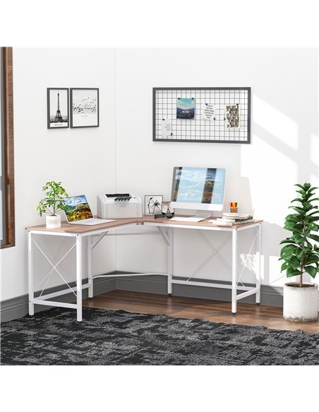 HOMCOM Corner L-Shape Gaming Desk 76x150cm, Oak 836-122AK - pic 34113 | FastDaddyshop
