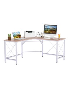 HOMCOM Corner L-Shape Gaming Desk 76x150cm, Oak 836-122AK