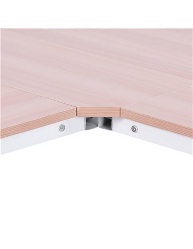 HOMCOM Corner Gaming Desk L-Shape Computer PC Workstation Home Office Three Worktop Writing Table 76x150cm Oak 836-122AK