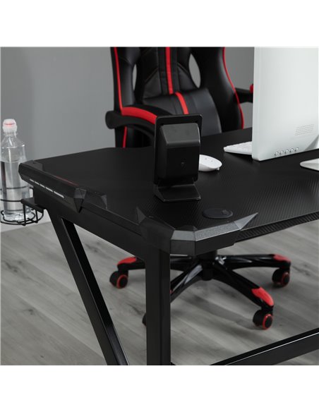 HOMCOM Gaming desk with Cup Holder Headphone Hook Feet Adjustable 120 x 66 x 75cm Black 836-228 - pic 34147 | FastDaddyshop